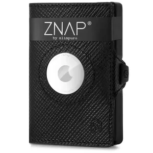 Slimpuro ZNAP Airtag, portfel na 12 kart, kieszonka na monety, 8,9 x 1,8 x 6,3 cm (szer x wys. x gł.), ochrona RFID