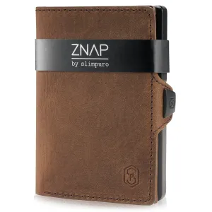 Slimpuro ZNAP, cienki portfel, 8 kart, kieszonka na monety, 8,9 x 1,5 x 6,3 cm (szer. x wys. x gł.), ochrona RFID