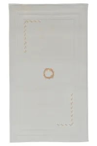 Dywanik łazienkowy SEHZADE 50x90cm Śmietankowy / złoty haft