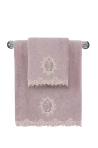 Ręcznik kąpielowy DESTAN 85x150cm z koronką Fioletowy / Lila
