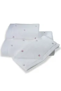 Zestaw podarunkowy małych ręczników MICRO LOVE, 3 szt Biały / liliowe