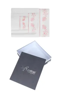 Podarunkowy zestaw ręczników DIARA, 3 szt Biały / różowy haft #446520