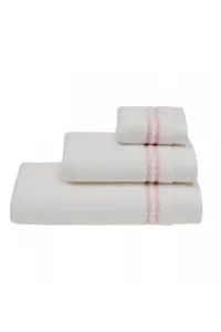Ręcznik CHAINE 50 x 100 cm Biały / różowy haft
