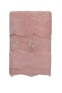 Ręcznik STELLA 50x100cm z koronką Różowa Róża