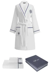 Damski szlafrok MARINE LADY + ręczniki + pudełko Biały XL