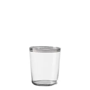 Szklanki Tumbler z trzema paskami w kolorze platynowym 440 ml zestaw 6 szt - 21st Century Glas