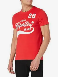 SuperDry Collegiate Graphic Koszulka Czerwony #259597