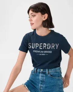 SuperDry Premium Sequin Koszulka Niebieski