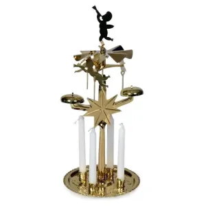 HTH Ruchoma dekoracja, świecznik z dzwonkami wys. 30 cm, złoty