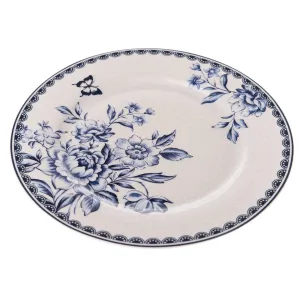 Porcelanowy talerz Blue Rose, 19,5  cm