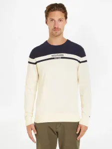 Tommy Hilfiger Colorblock Graphic Sweter Biały