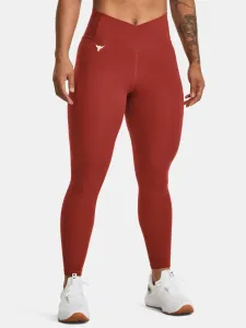 Under Armour Project Rock Crssover Ankl Legginsy Czerwony