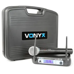Vonyx WM511, zestaw mikrofonów bezprzewodowych VHF, 1 kanał, walizka transportowa