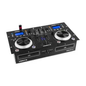Vonyx CDJ500, kontroler DJ, 2 x odtwarzacz CD, BT, 2 x USB, mikser 2-kanałowy