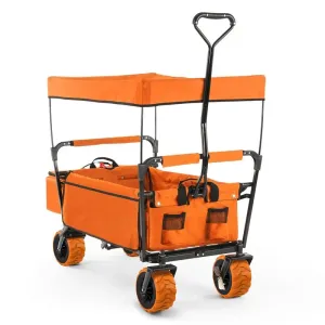 Waldbeck The Orange Supreme Wózek ogrodowy Wózek ręczny składany 68 kg Dach przeciwsłoneczny