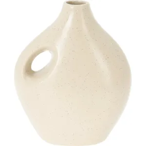 Porcelanowy wazon Rhonda kremowy, 16 x 20 x 8,5 cm