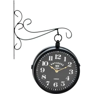 Metalowy zegar ścienny Clemente czarny, 29 x 9 x 39 cm