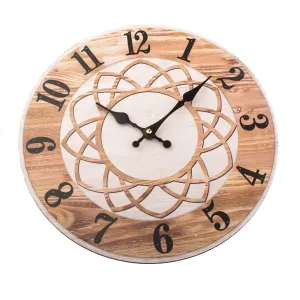 Zegar ścienny Mandala 34 cm, naturalny