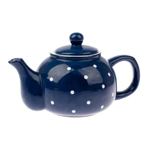 Dzbanek ceramiczny na herbatę Dots 1l, niebieski